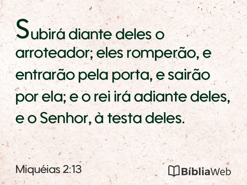 Miquéias 2:13 em imagem para compartilhar