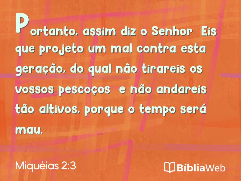 Miquéias 2:3 em imagem para compartilhar