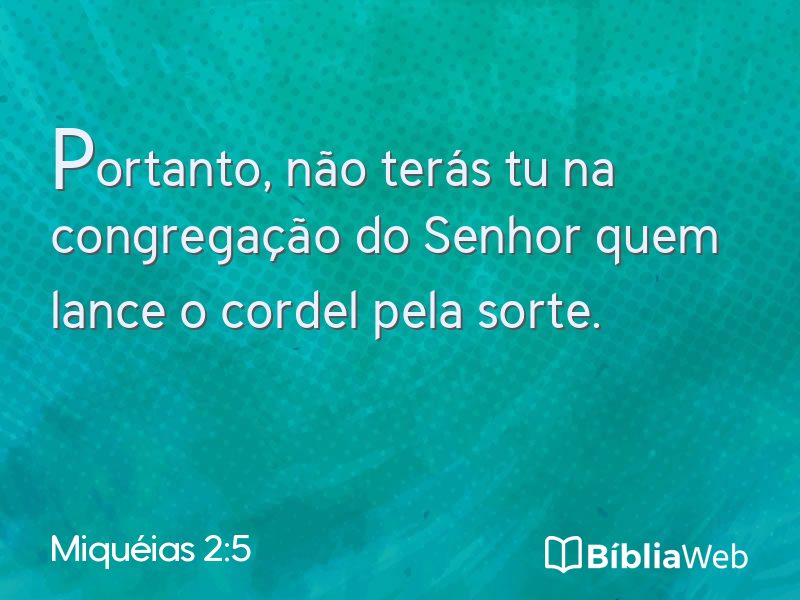 Miquéias 2:5 em imagem para compartilhar