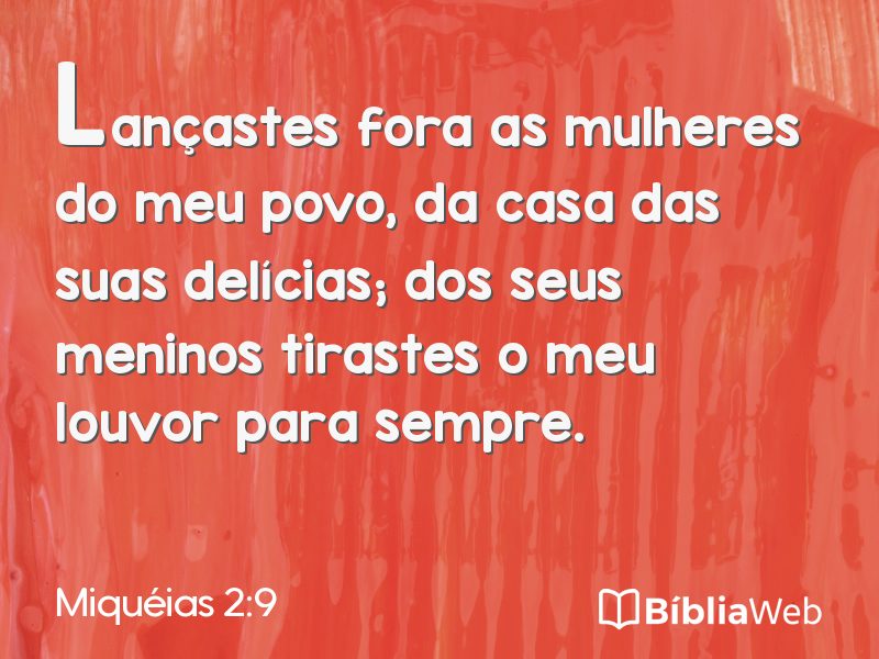 Miquéias 2:9 em imagem para compartilhar