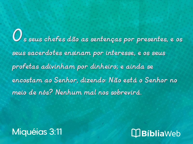 Miquéias 3:11 em imagem para compartilhar