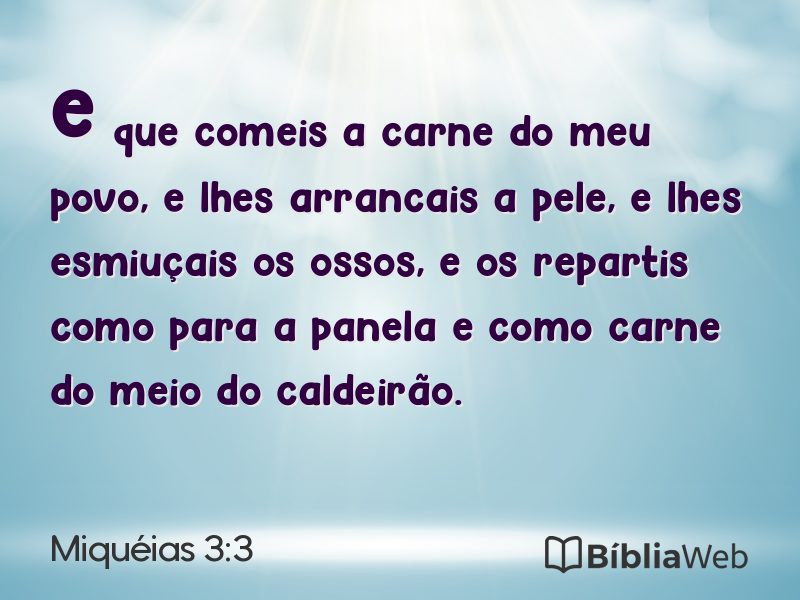 Miquéias 3:3 em imagem para compartilhar