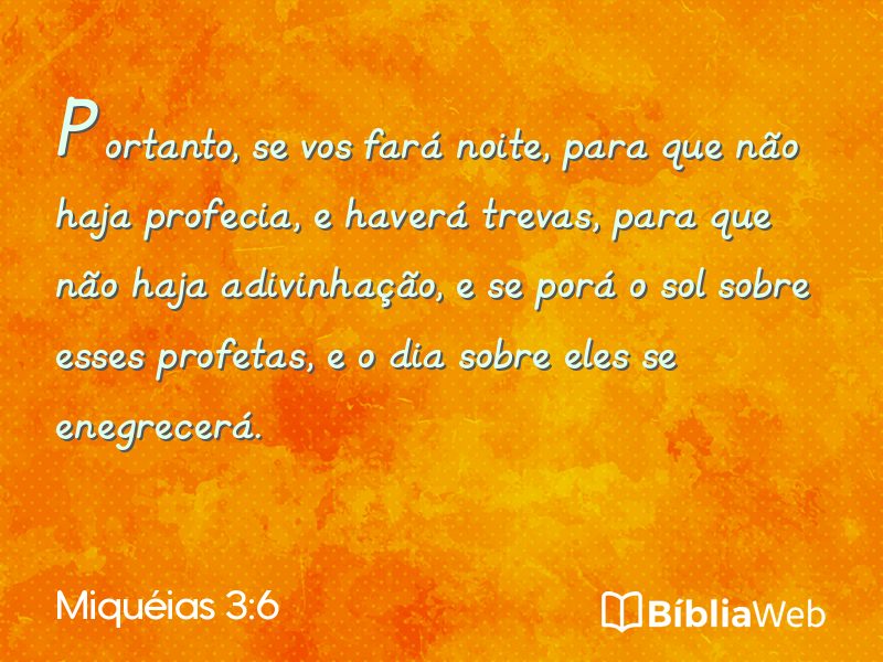 Miquéias 3:6 em imagem para compartilhar