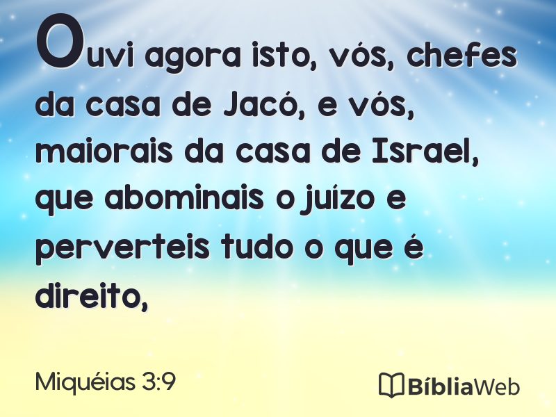 Miquéias 3:9 em imagem para compartilhar
