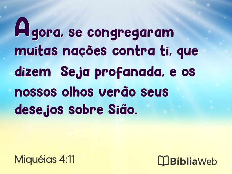 Miquéias 4:11 em imagem para compartilhar