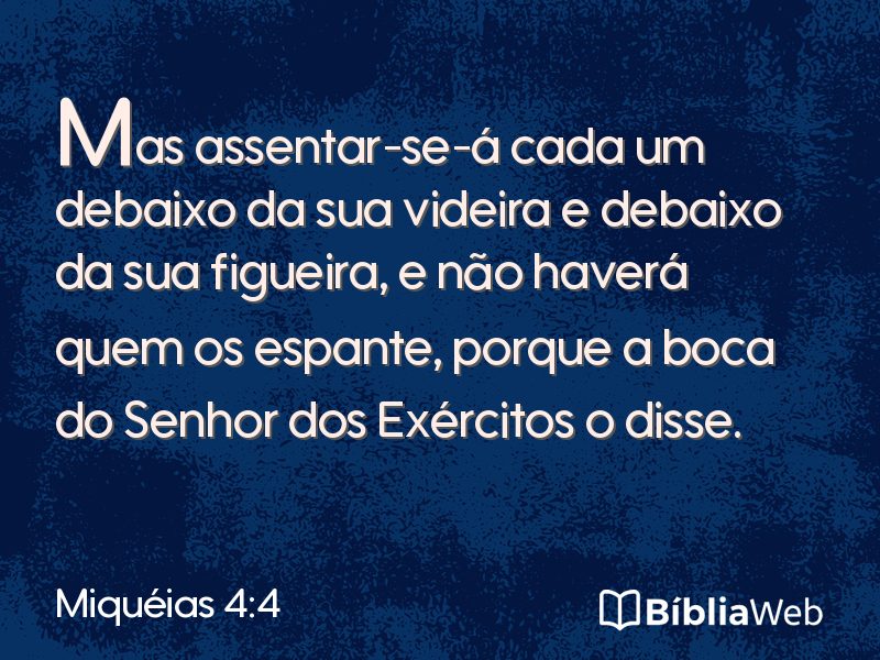 Miquéias 4:4 em imagem para compartilhar