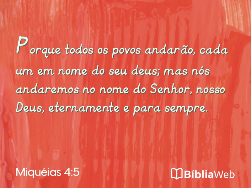 Miquéias 4:5 em imagem para compartilhar