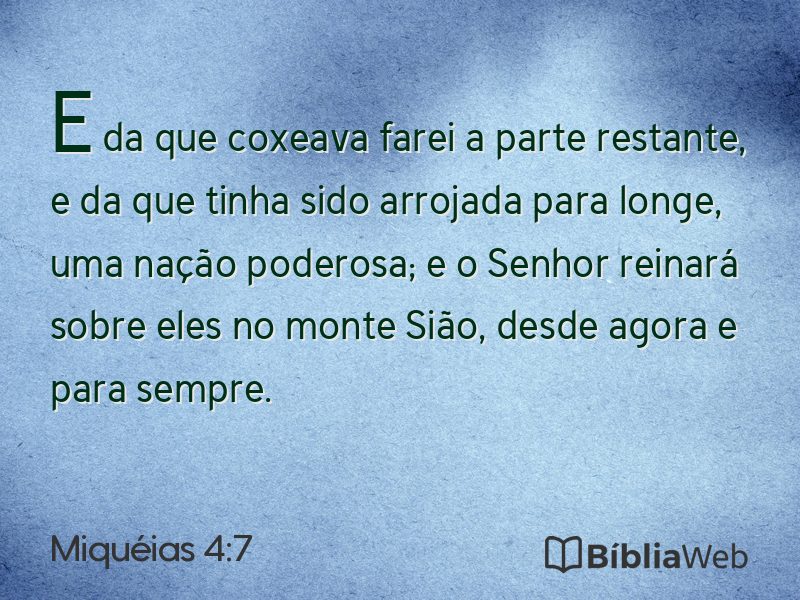 Miquéias 4:7 em imagem para compartilhar