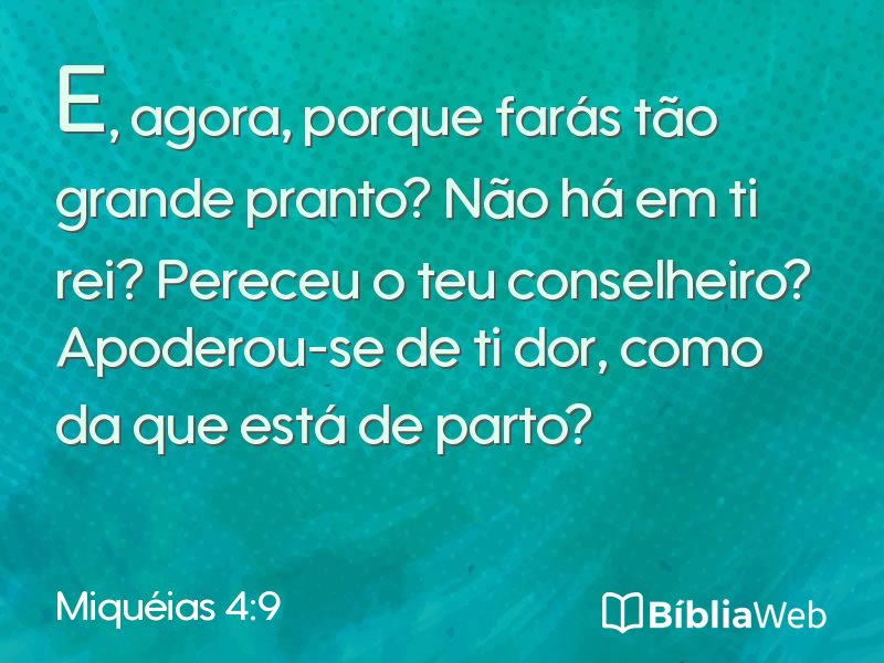 Miquéias 4:9 em imagem para compartilhar