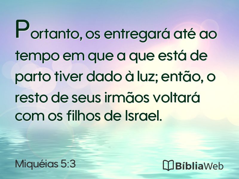 Miquéias 5:3 em imagem para compartilhar