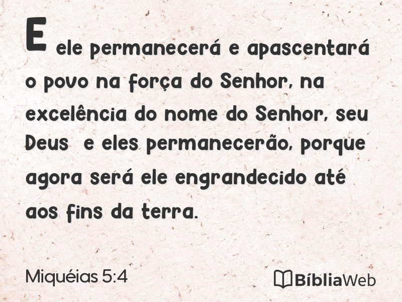 Miquéias 5:4 em imagem para compartilhar