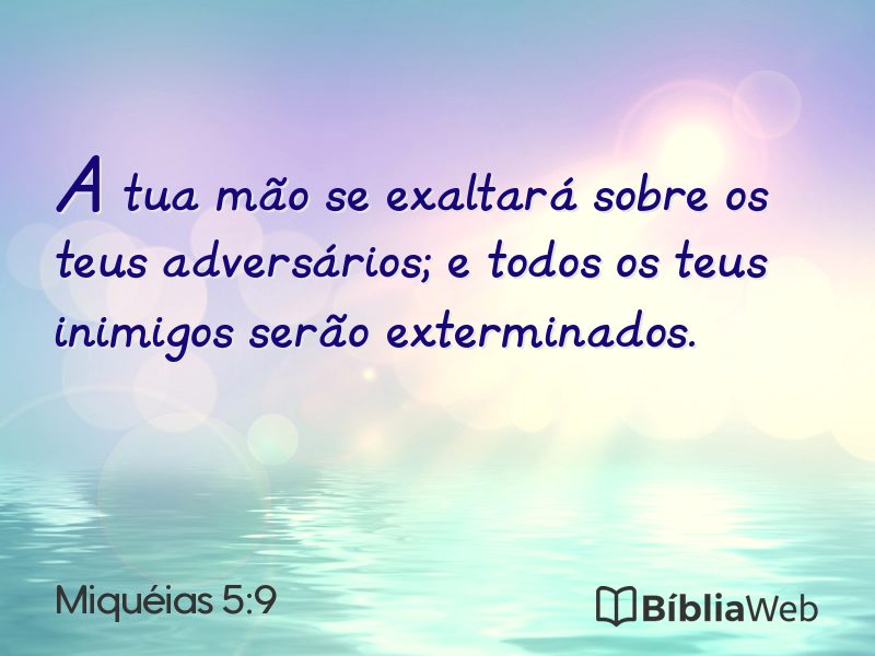 Miquéias 5:9 em imagem para compartilhar