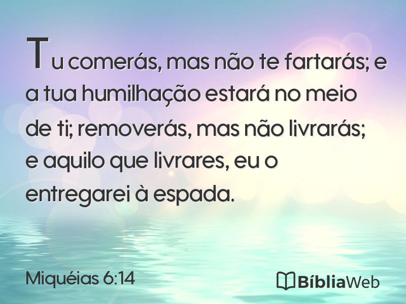 Miquéias 6:14 em imagem para compartilhar