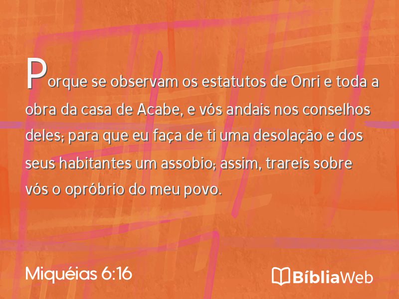 Miquéias 6:16 em imagem para compartilhar