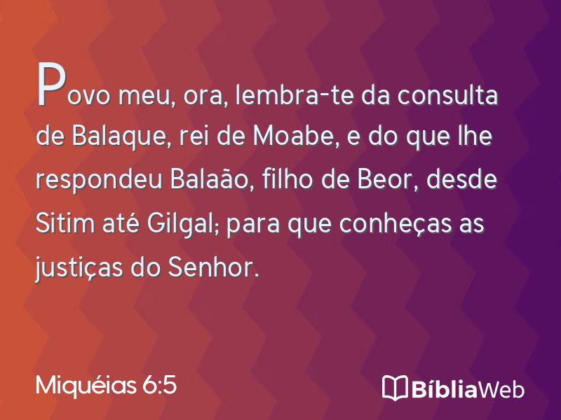 Miquéias 6:5 em imagem para compartilhar