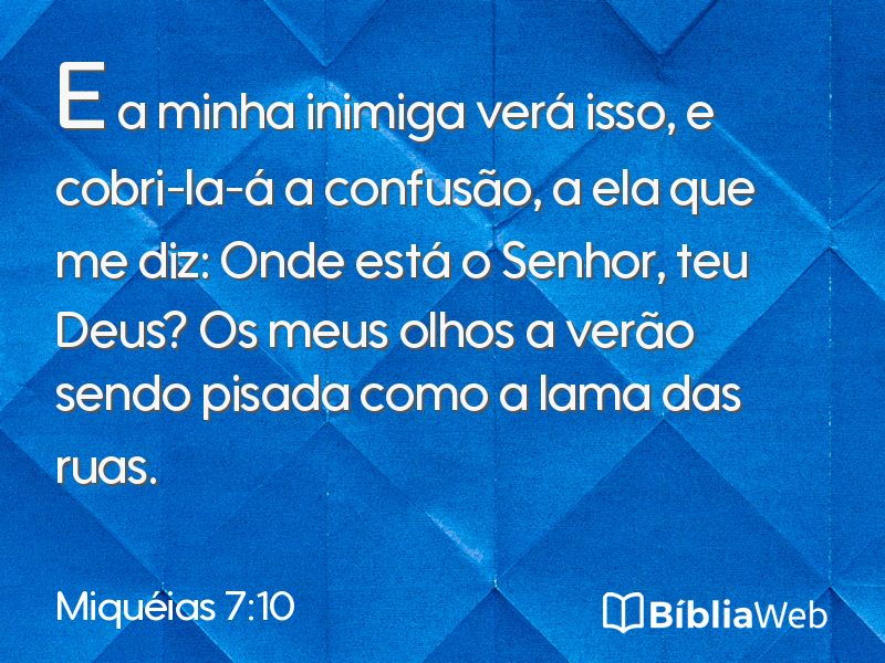 Miquéias 7:10 em imagem para compartilhar