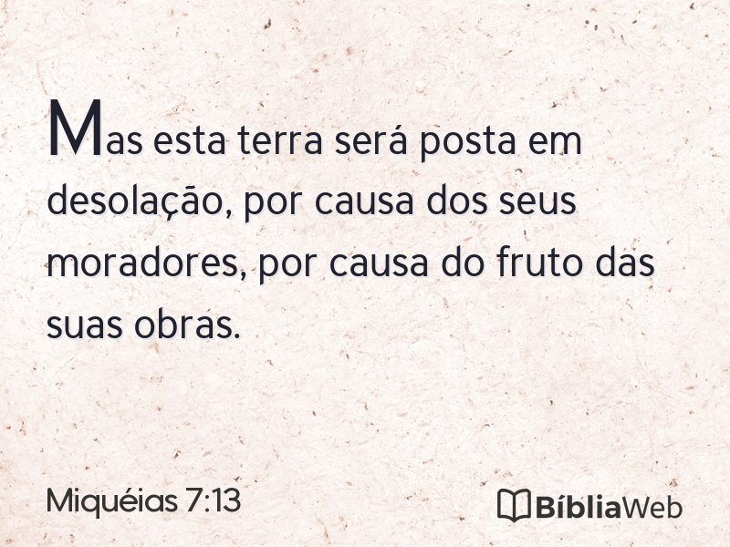 Miquéias 7:13 em imagem para compartilhar