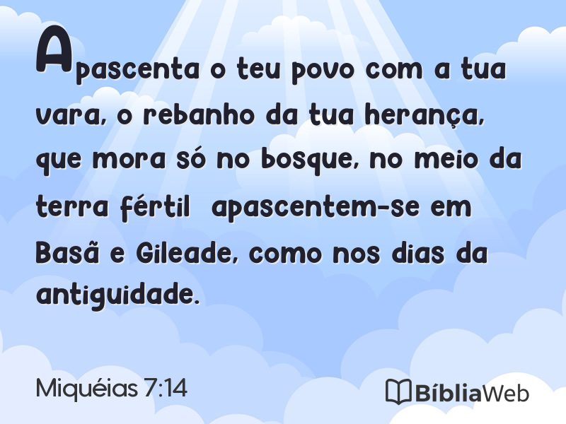 Miquéias 7:14 em imagem para compartilhar