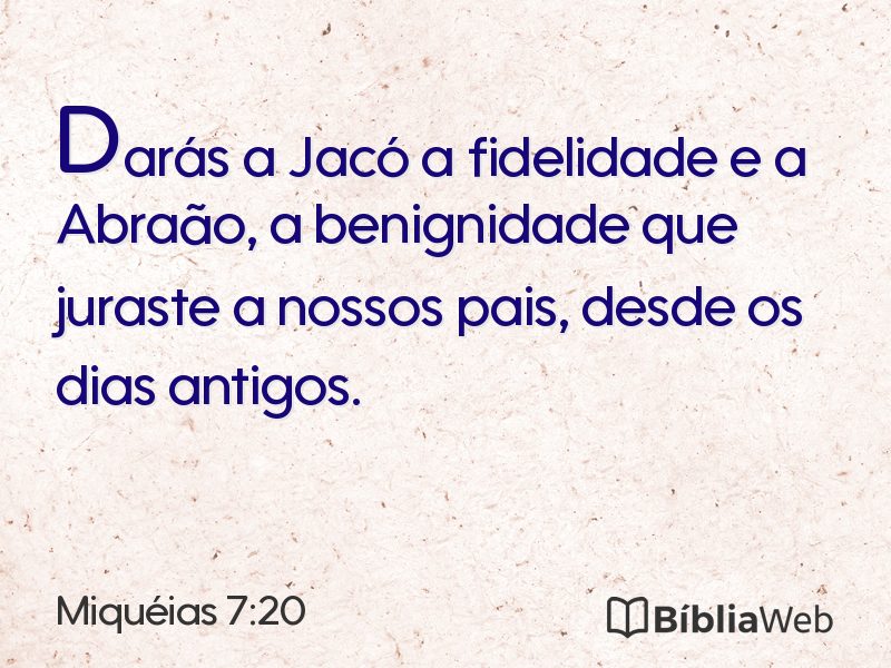 Miquéias 7:20 em imagem para compartilhar