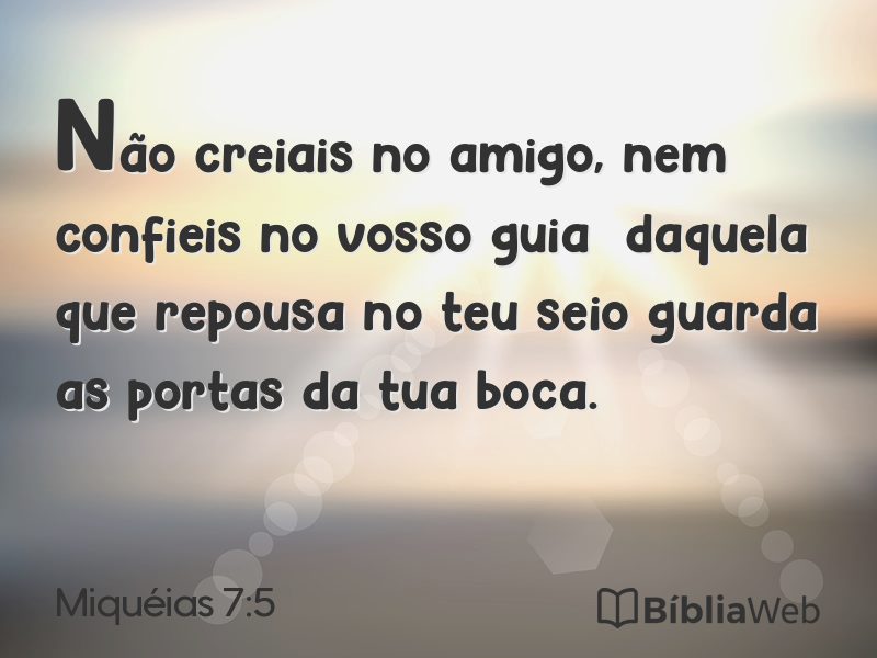 Miquéias 7:5 em imagem para compartilhar