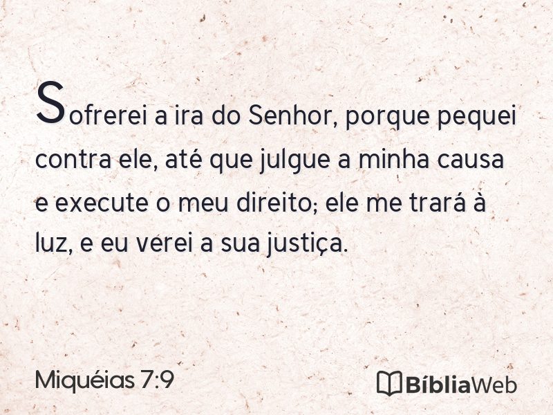 Miquéias 7:9 em imagem para compartilhar