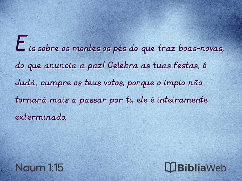 Naum 1:15 em imagem para compartilhar