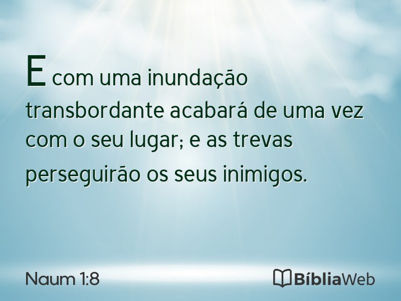 Naum 1:8 em imagem para compartilhar