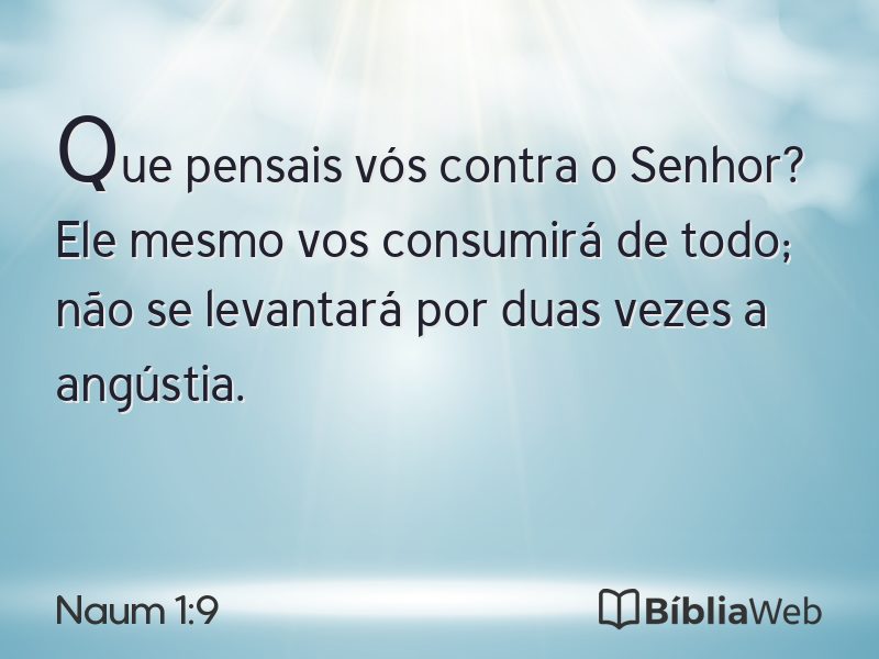 Naum 1:9 em imagem para compartilhar