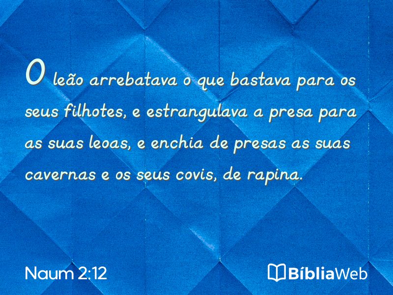 Naum 2:12 em imagem para compartilhar