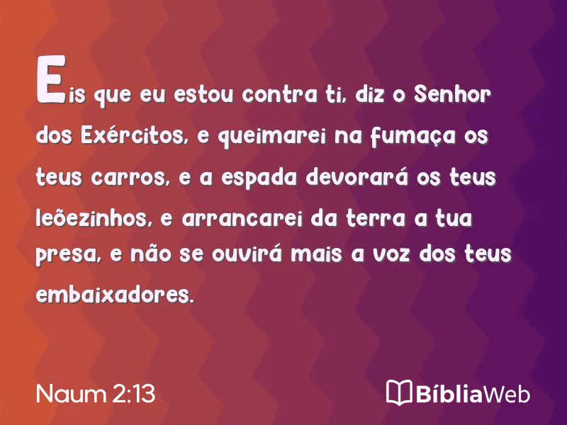 Naum 2:13 em imagem para compartilhar