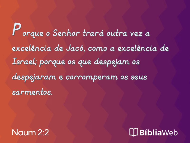 Naum 2:2 em imagem para compartilhar