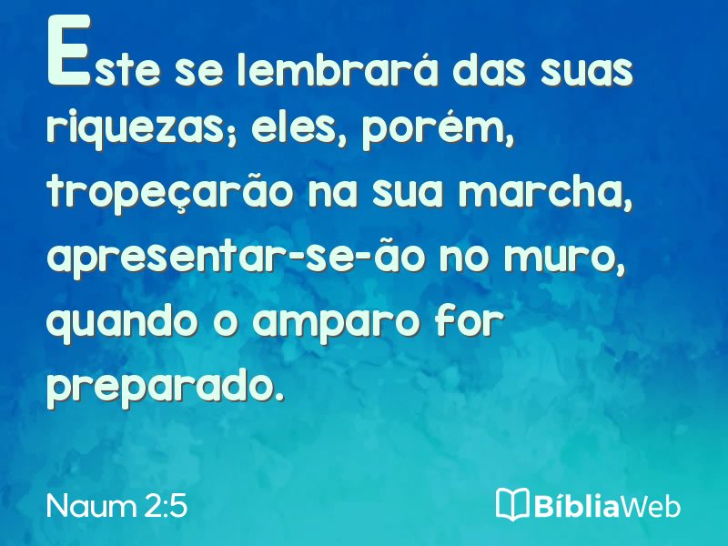 Naum 2:5 em imagem para compartilhar
