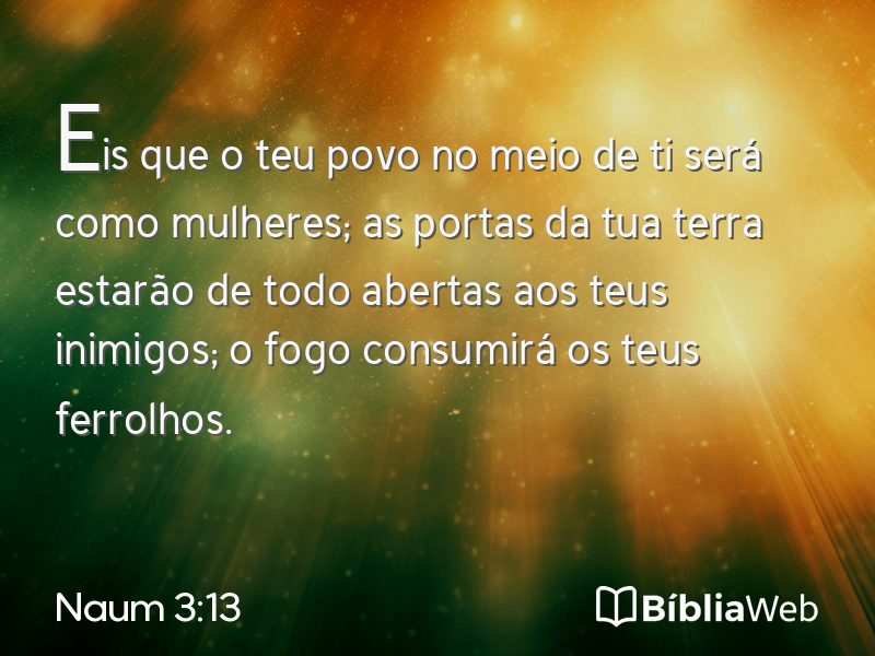 Naum 3:13 em imagem para compartilhar