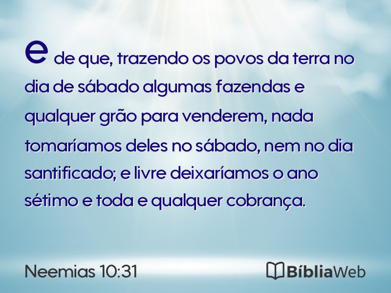 Neemias 10:31 em imagem para compartilhar