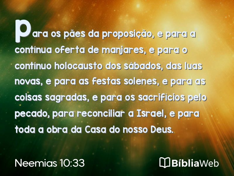 Neemias 10:33 em imagem para compartilhar