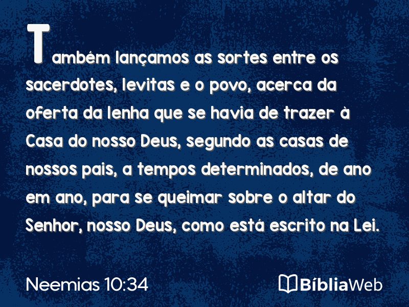 Neemias 10:34 em imagem para compartilhar