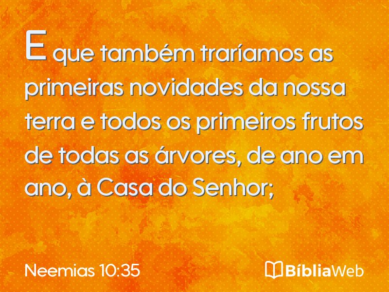 Neemias 10:35 em imagem para compartilhar