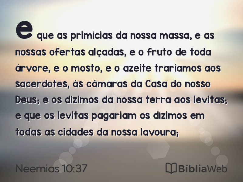 Neemias 10:37 em imagem para compartilhar