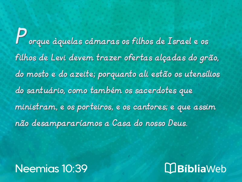 Neemias 10:39 em imagem para compartilhar