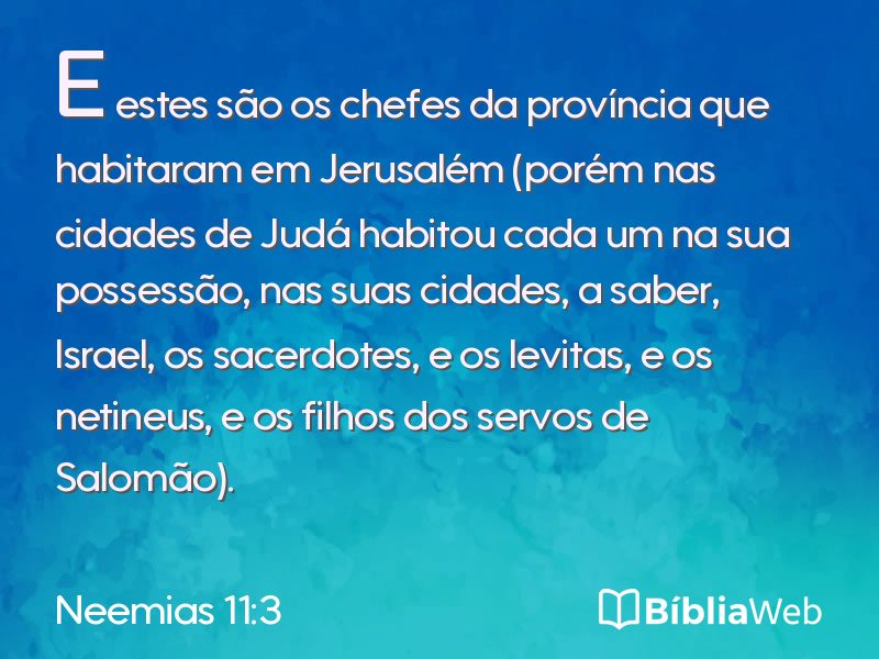Neemias 11:3 em imagem para compartilhar