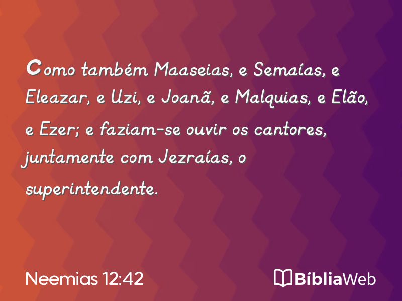 Neemias 12:42 em imagem para compartilhar