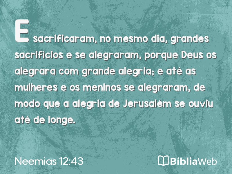 Neemias 12:43 em imagem para compartilhar