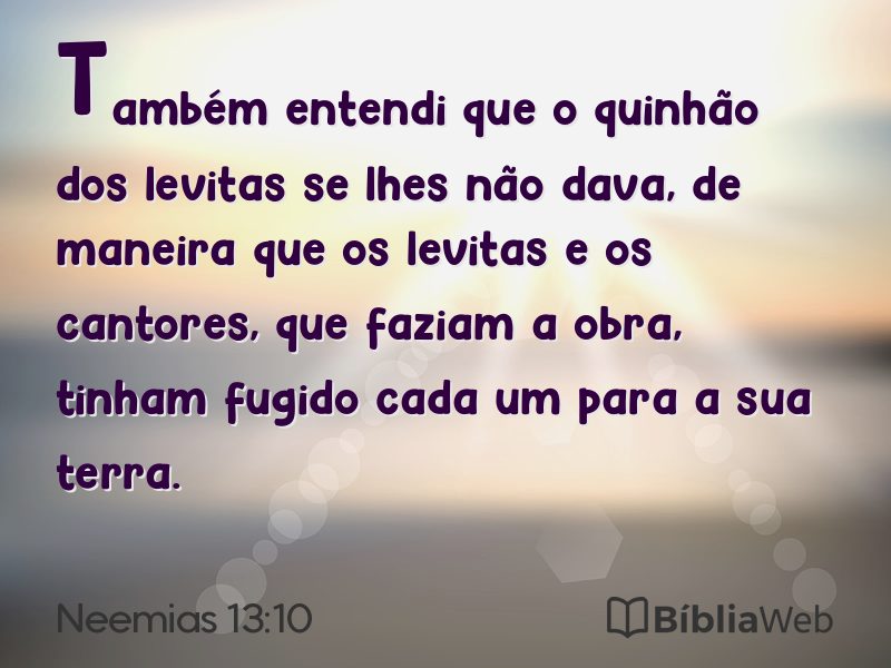 Neemias 13:10 em imagem para compartilhar