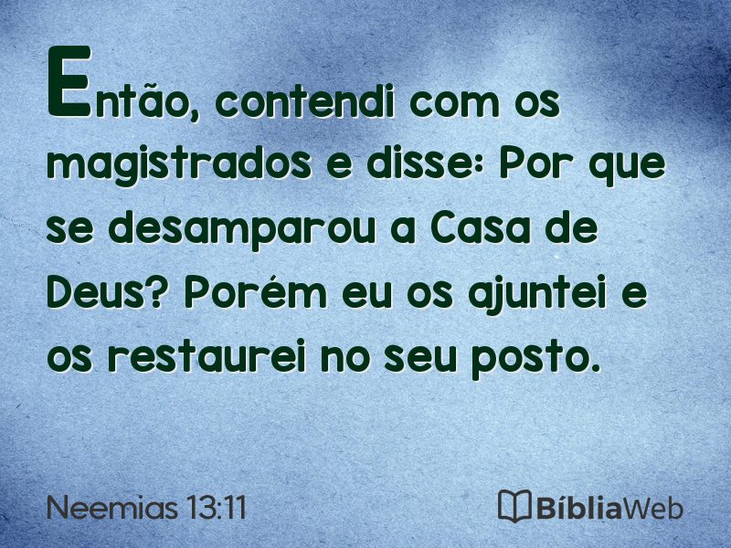 Neemias 13:11 em imagem para compartilhar