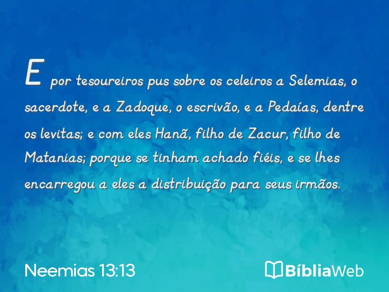 Neemias 13:13 em imagem para compartilhar