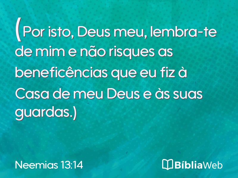 Neemias 13:14 em imagem para compartilhar