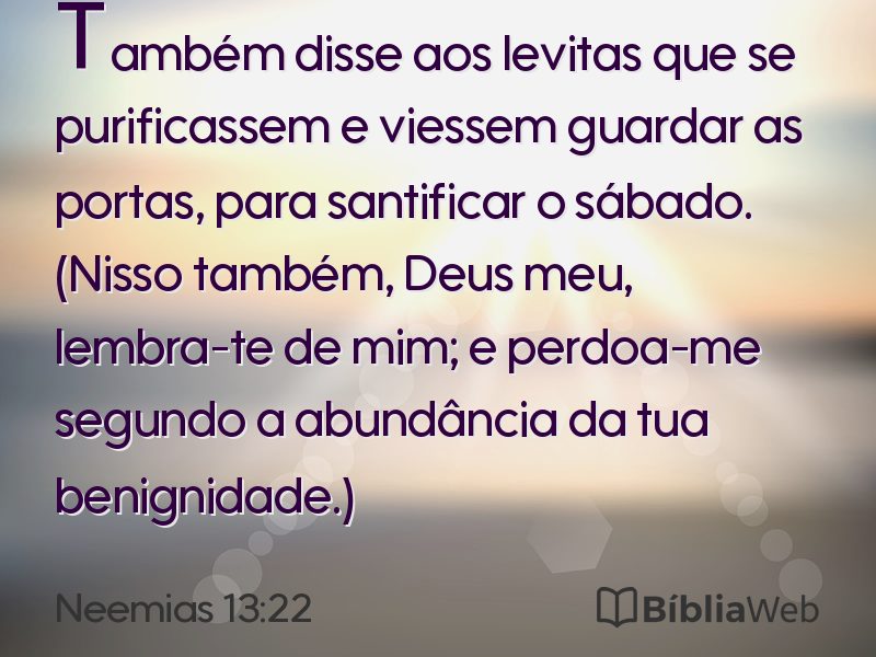 Neemias 13:22 em imagem para compartilhar