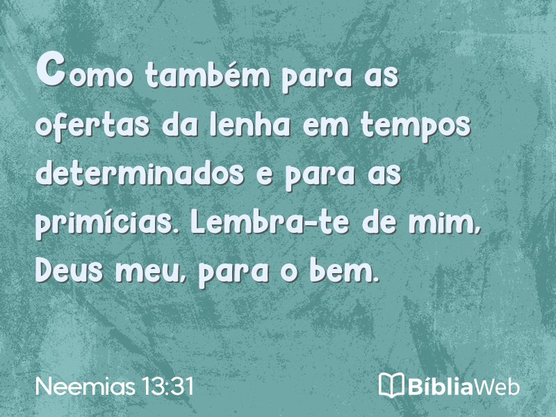 Neemias 13:31 em imagem para compartilhar