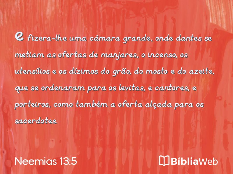 Neemias 13:5 em imagem para compartilhar