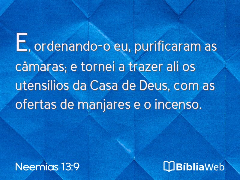 Neemias 13:9 em imagem para compartilhar